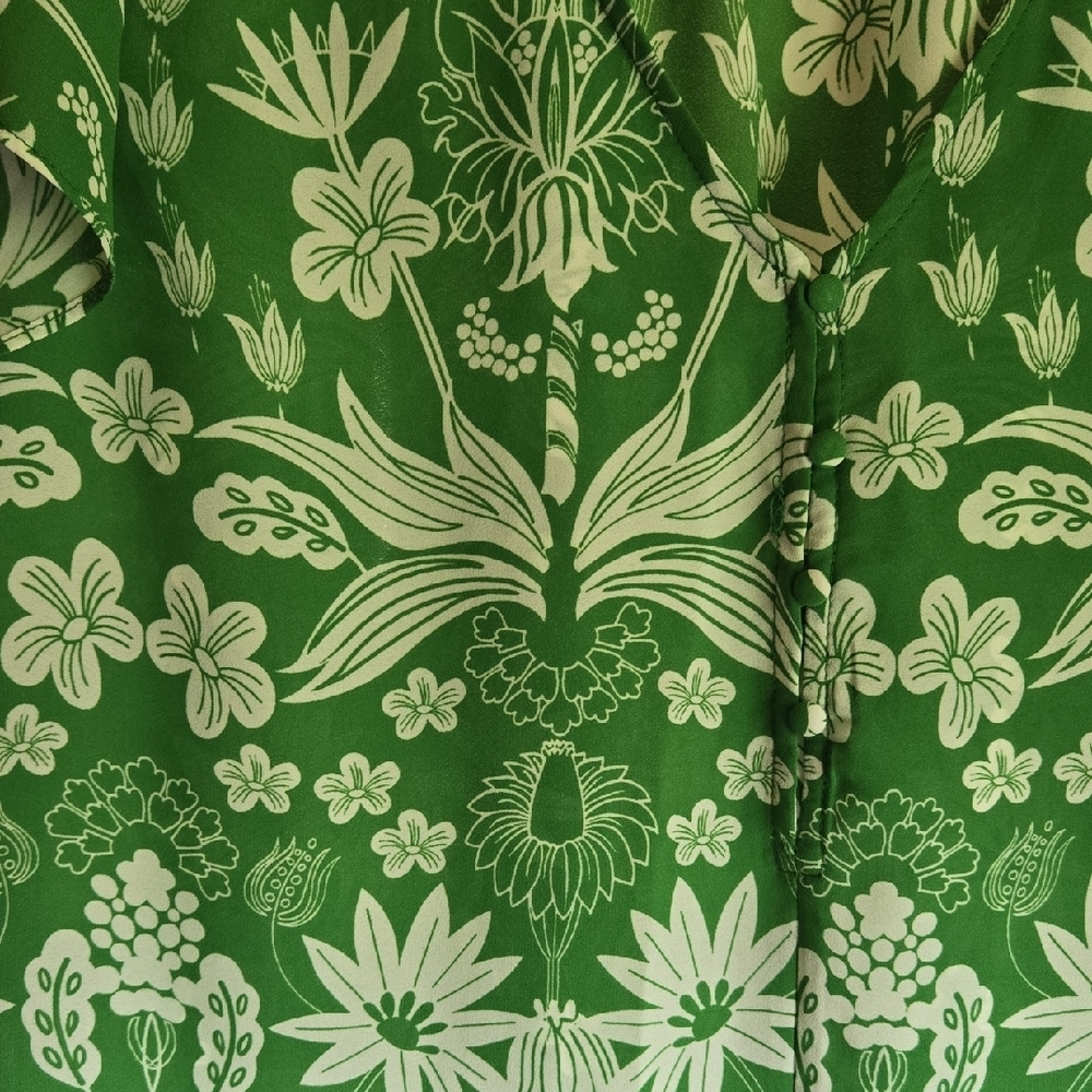 Premise Green and White Floral Top - Picture 4 of 5